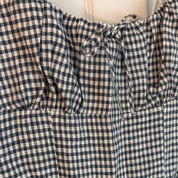 Reformation Gingham Square Neck Maxi Dress in Blue and White - Picture 2 of 6